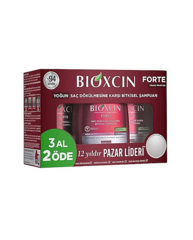شامبو بيوكسين فورتي العشبي ضد تساقط الشعر الشديد - 300 مل - 3 حبات (التوفير)