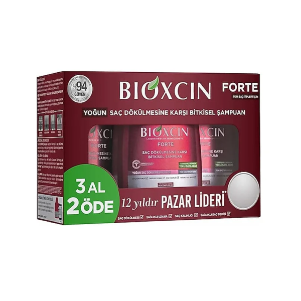 شامبو بيوكسين فورتي العشبي ضد تساقط الشعر الشديد - 300 مل - 3 حبات (التوفير)