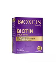 مكمل بيوكسين بيوتين 5000 ميكروغرام لدعم صحة الشعر والبشرة والأظافر - 30 قرص