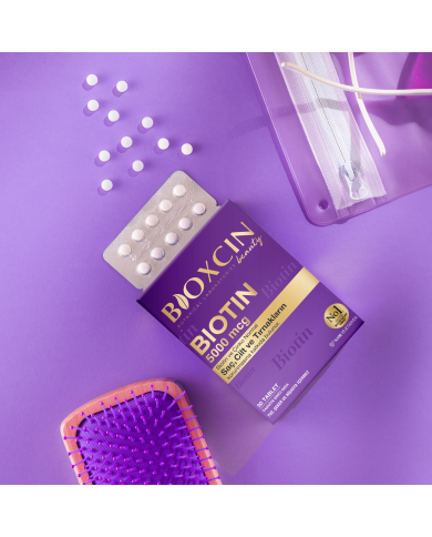 مكمل بيوكسين بيوتين 5000 ميكروغرام لدعم صحة الشعر والبشرة والأظافر - 30 قرص