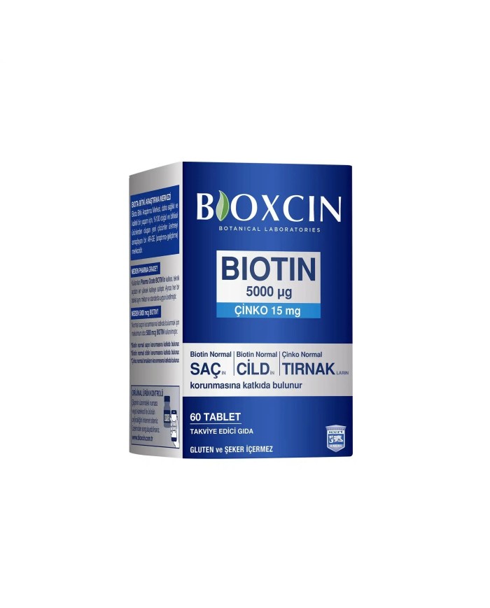 Bioxcin Biotin 5000 mcg for Hair & Skin Health - 60 Tablets