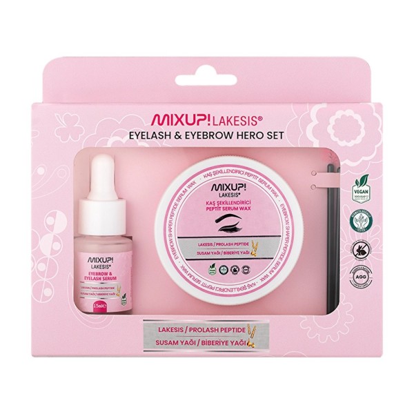 مجموعة ميكس أب ببتيد المتكاملة للعناية وتثبيت الحواجب والرموش
