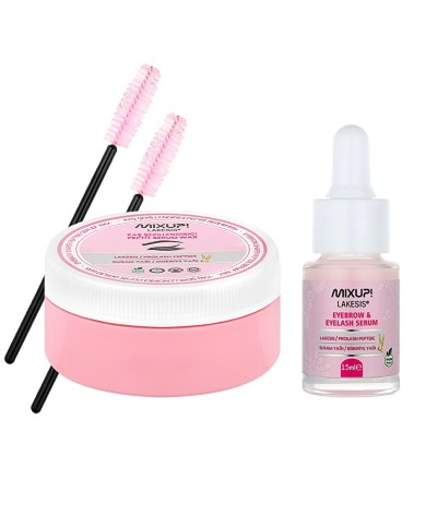 مجموعة ميكس أب ببتيد المتكاملة للعناية وتثبيت الحواجب والرموش