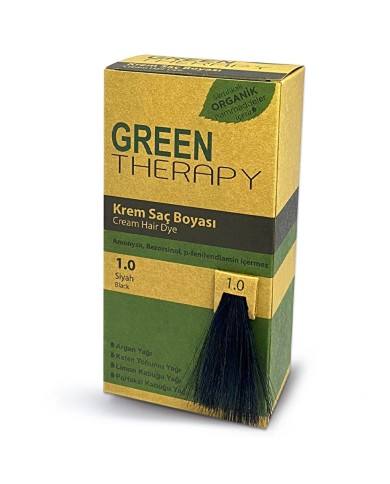 صبغة شعر جرين ثيرابي رقم 1.0 أسود - خالية من الأمونيا