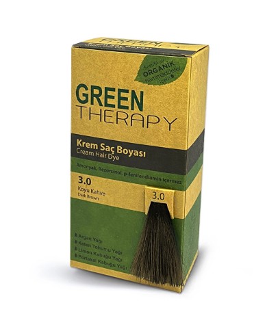 صبغة شعر جرين ثيرابي رقم 3.0 بني غامق - خالية من الأمونيا