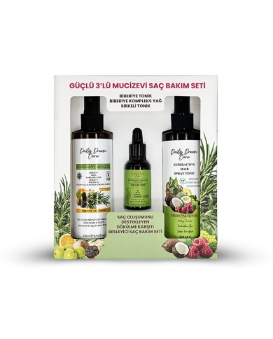 Daily Dream Care مجموعة العناية بالشعر بإكليل الجبل - ثلاث قطع (سيروم + تونيك)