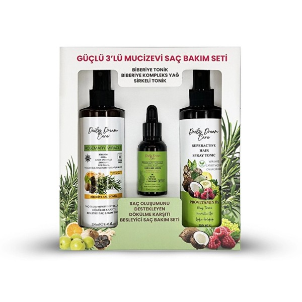Daily Dream Care مجموعة العناية بالشعر بإكليل الجبل - ثلاث قطع (سيروم + تونيك)