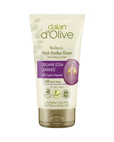 كريم دالان دي أوليف بزيت بذور العنب العضوي (60 مل) - ترطيب مضاد للأكسدة وشد البشرة