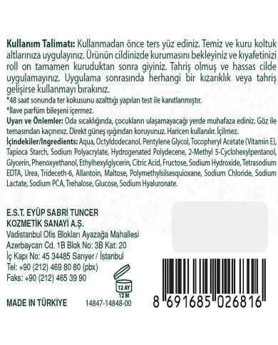 • حماية فعالة ضد رائحة الجسم تدوم حتى 48 ساعة.