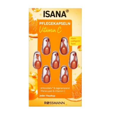 ISANA Vitamin C & Maracuja Oil Capsules - Skin Brightening & Radiance