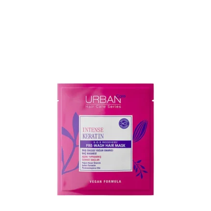 ماسك العناية بالشعر المكثف بالكيراتين لإصلاح الشعر التالف واللمعان قبل الاستحمام Urban Care Intense Keratin Damage Repair and Shine Pre-Shower Hair Care Mask 50 ml