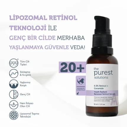 The Purest Solutions  Regenerating & Anti-Aging Liposomal Retinol Night Serum 20+